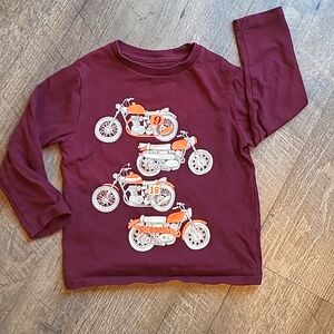 🔴 Baby Gap cotton t-shirt size 3 motorcycle Burgundy
